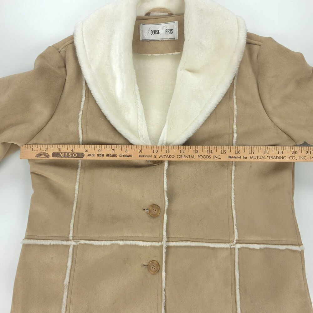 VEGAN Penny Lane Faux Fur Coat Suede Shearling 70s Afghan Boho Downtown Girl - Picture 3 of 8